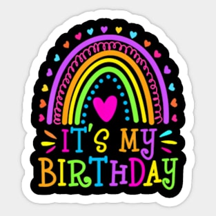 Its My Birthday For Women Teens Girls Rainbow Sticker